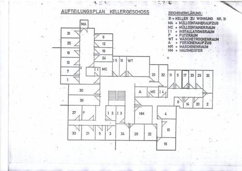 Übersichtsplan Kellerräume - 