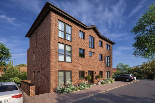 Visualisierung Front - Etagenwohnung mit 60,10 m&sup2; in Stelle zum Kaufen