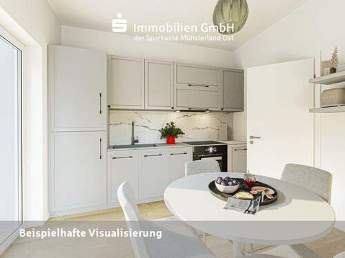Küche und Esszimmer im Erdgeschoss - Doppelhaushälfte mit 123,00 m&sup2; in Ennigerloh zum Kaufen