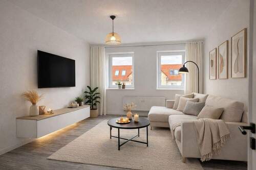 Wohnzimmer - Etagenwohnung mit 69,00 m&sup2; in Magdeburg zur Miete