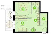 Grundriss 302 - Terrassenwohnung mit 51,90 m² in Weißenburg i. Bay. zum Kaufen