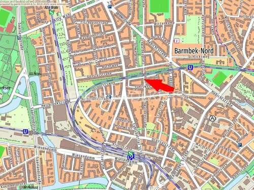 Lageplan - 2 Zimmer Etagenwohnung zum Kaufen in Hamburg