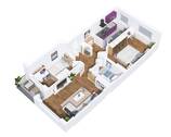 Wohnungsgrundriss visualisiert - 