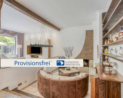 Hauptwohnung: Kaminzimmer - Großzügig und sehr modern: Bungalow mit Einliegerwohnung und tollem Garten