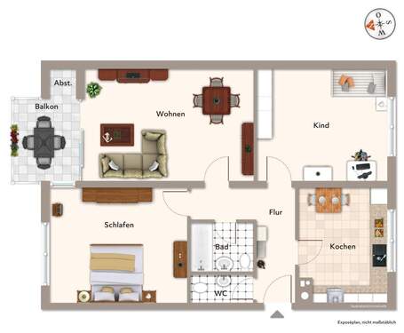 immoGrafik-Exposeplan-34332002701-DINA4.jpg - 3 Zimmer Wohnung in Radolfzell - 1.150,00 EUR Kaltmiete, ca.  95,90 m² Wohnfläche