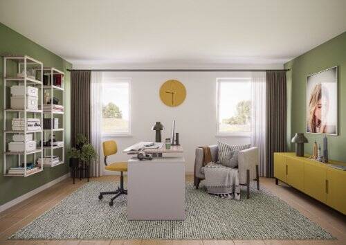 Helles, modernes Arbeitszimmer - 