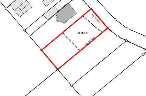 Lageplan mit Maße und Baufenster - Grundstück in Buchholz