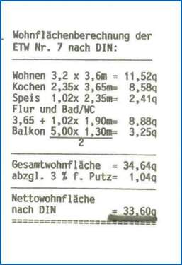 Wohnflächenberechnung - 