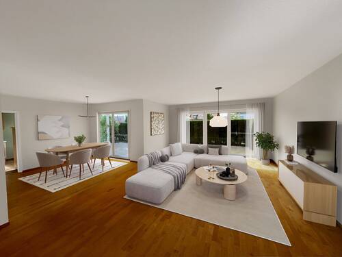 Wohnzimmer Bsp. ohne Wand - 5 Zimmer Etagenwohnung in Wasserburg (Bodensee)