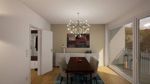 Esszimmer - Neuwertige Wohnung: direkt am Stadtpark Sonnige 3-Zimmer-Wohnung mit EBK & 2 Balkone