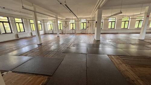 Fabrikhalle im OG (Kampfweg) aber EG (Grundstück) - 