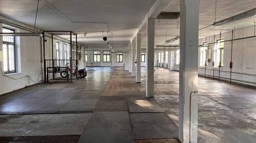 Fabrikhalle im OG (Kampfweg) aber EG (Grundstück) - 