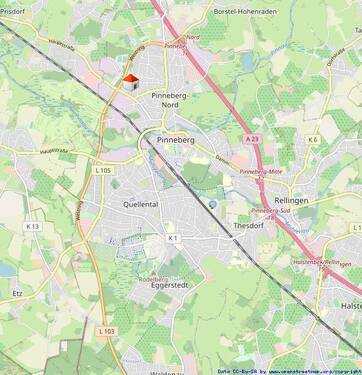 Lage in Pinneberg - Reihenendhaus mit 92,80 m&sup2; in Pinneberg zum Kaufen