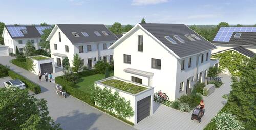 02_Bogenstraße Brunntal Eingangsseite.jpg - Neubau von 4 DHHs (H1) mit guter Anbindung in Brunnthal