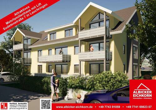 Bild 1 - 3 Zi. DG mit Balkon ca.91 m² - Wohnung 7 - Sudetenstr. 7, 79787 Lauchringen - Neubau