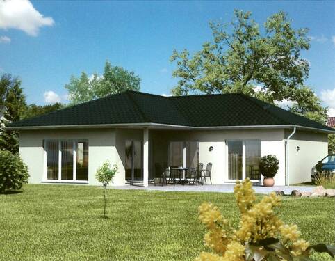 Ansicht - Schlüsselfertiger Bungalow mitten im Grünen! 125 m² Wfl., 701 m² Grdst., Terrasse, Bauträgerbindung