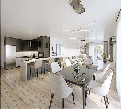 Wohnessbereich - Etagenwohnung mit 82,00 m&sup2; in Nürtingen / Neckarhausen zum Kaufen