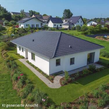 KI generierte Ansicht - Exklusiver Neubau-Bungalow durchdachtes Wohnkonzept, energieeffizient und individuell gestaltbar!