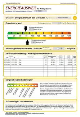 Energieausweis - Terrassenwohnung mit 69,00 m&sup2; in Volkach zur Miete