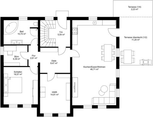 Erdgeschoss 125,96 m² - 