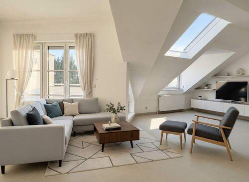 Beispiel Möblierung Wohn- und Essbereich Ansicht 1 - 2 Zimmer Etagenwohnung zum Kaufen in Kronberg im Taunus