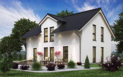 Ansicht_hinten_SH142D_FS - Jetzt Wohnträume umsetzen - Mit ScanHaus in Wiedemar bauen!