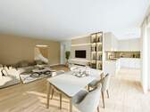 Beispielbild Wohnzimmer - Altersgerechte Neubau-Erdgeschosswohnung mit Terrasse und Garten mitten in Lienen!