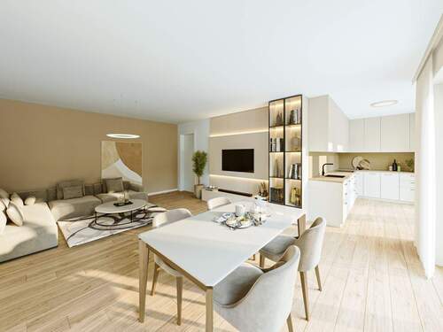 Beispielbild Wohnzimmer - Altersgerechte Neubau-Erdgeschosswohnung mit Terrasse und Garten mitten in Lienen!