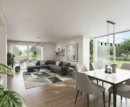 Var. 2 Wohn-Essbereich - Zwischen Stadt & Natur - energieeffiziente Doppelhaushälfte (A+) mit Süd-Terrasse, SW-Ausrichtung