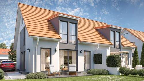 Garten mit Terrassenfläche - 4 Zimmer Doppelhaushälfte zum Kaufen in München / Feldmoching / Karlsfeld