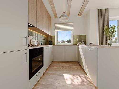 Küche visualisiert - Etagenwohnung mit 92,70 m&sup2; in Besigheim zum Kaufen