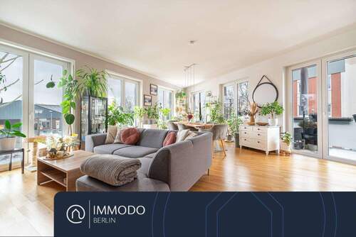 Wohnzimmer - ?? Vermietete Neubau-Whg in der Idylle! - 4 Zi mit XXL-Wohnzimmer, Panoramafenstern, 3 SZ & Süd-Blk