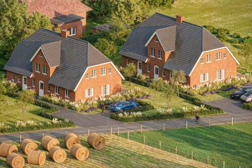Visualisierung Luftbild - 3 Zimmer Doppelhaushälfte zum Kaufen in Wrixum