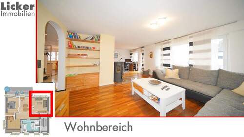 Wohnbereich - 2 Zimmer Etagenwohnung zum Kaufen in Waiblingen