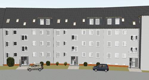 Hausansicht - Mod. 3 Zimmer Wohnung mit Balkon in Hamm-Westen