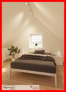 Schlafzimmer im Dachgeschoss - Einfamilienhaus mit 70,00 m&sup2; in Emden zum Kaufen