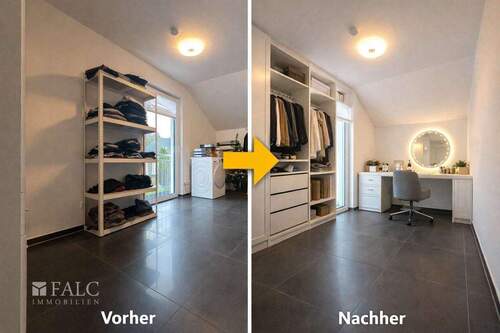 Praktisches Ankleidezimmer mit viel Stauraum - 