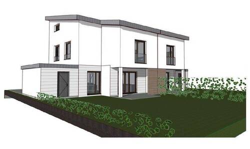 Gartenansicht - Letzte freie Doppelhaushälfte - Baubeginn noch 2025 - sehr attraktive Architektur - Energieeffizienzklasse A+