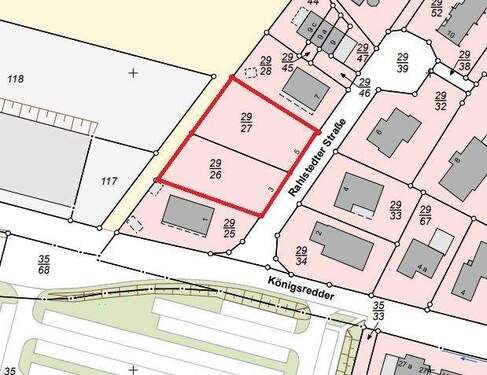 Flurkarte Auszug - 1.334 m² Baugrundstück in Hafennähe