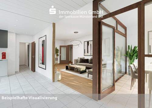 Wohn-Essbereich und Küche - 4 Zimmer Etagenwohnung in Beckum