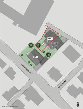 Doppelhaushälfte 1 Bermatingen – Lageplan Grundstück.jpg - Doppelhaushälfte mit 120,00 m² in Bermatingen zum Kaufen