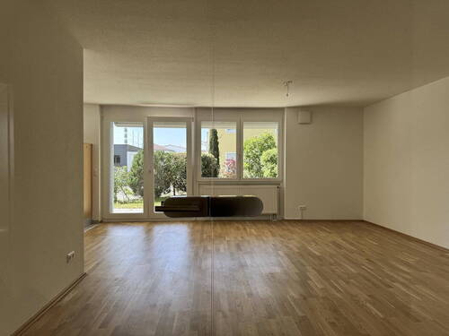 Blick durch Glastüre ins WZ - 