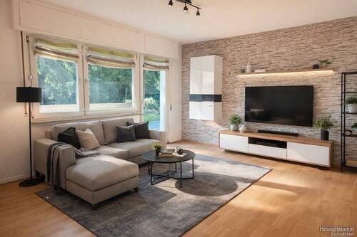 Wohnzimmer - KI visualisiert - Wohnung links - Sofort bezugsfreie 3 ZETW im gepflegten Mehrfamilienhaus