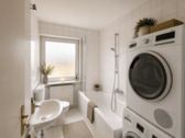 Tageslichtbad mit Badewanne eingerichtet - 