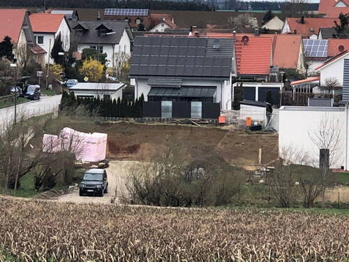 Ansicht von Süden nach Norden - Sonniges Baugrundstück in Zolling-Oberappersdorf mit Südausrichtung mit Baugenehmigung für 1 EFH