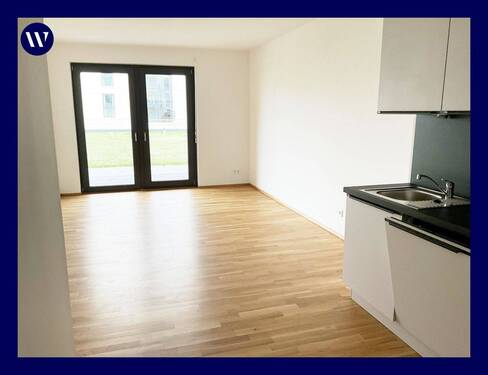 Wohnen mit Terrasse - Helle 2-Zimmer-Wohnung mit Terrasse, moderne Neubau-Ausstattung mit Echtholzparkett + Einbauküche