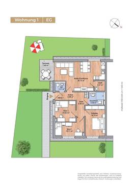 Wohnung 1 (EG).jpg - Etagenwohnung mit 86,90 m&sup2; in Würselen zum Kaufen