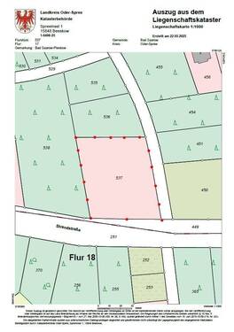 Flurkarte die das gesamte Flurstück zeigt. Hier sind mehrere Teilstücke verfügbar. - 