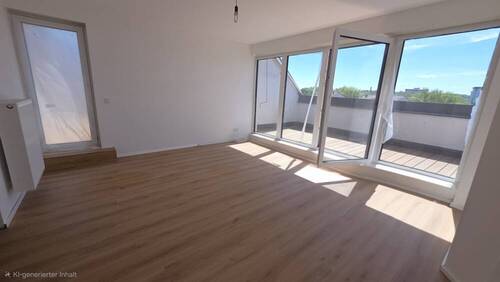 Wohnzimmer mit Zugang zu beiden Dachterrassen - 