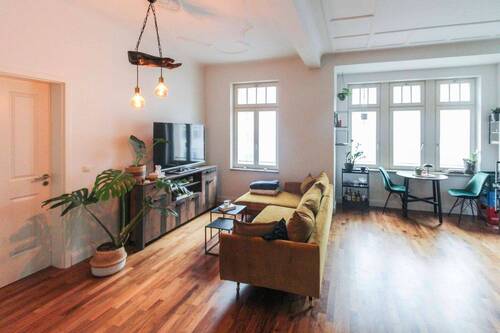 Wohnzimmer - Etagenwohnung mit 65,00 m² in Leipzig zum Kaufen